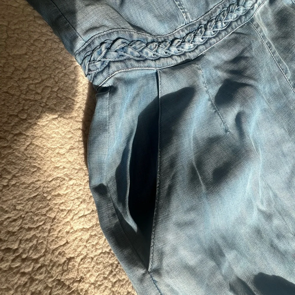 Women’s Guess Wide Leg Denim Halter Jumpsuit - Picture 14 of 16